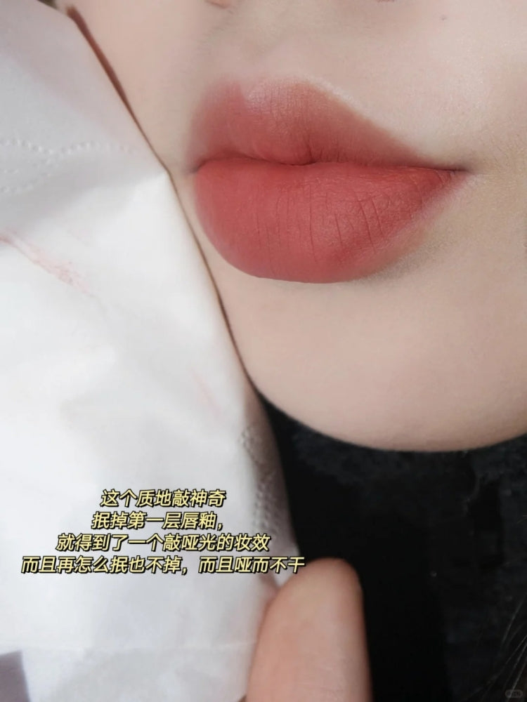 Cream lip mud lip glaze velvet matte matte surface does not fade and does not stick to the cup student party plain lipstick whitening high value